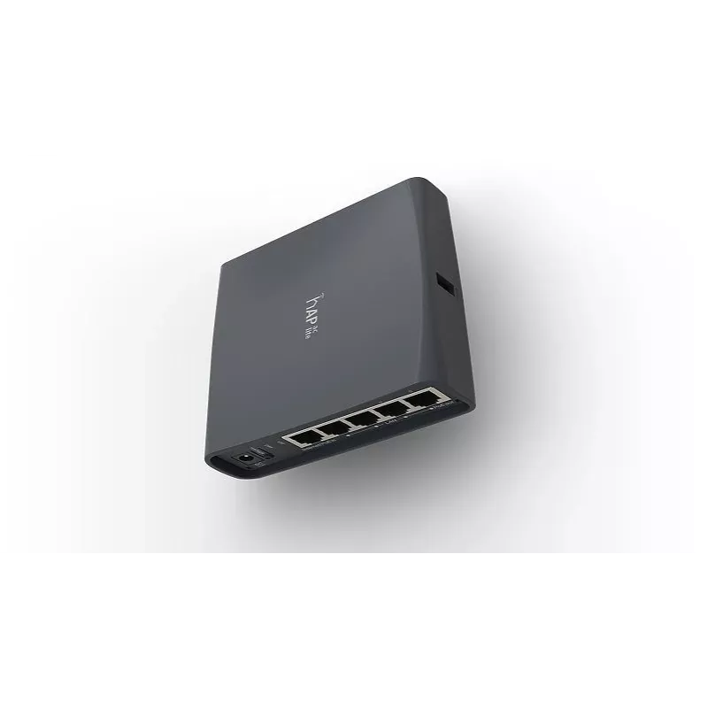 Mikrotik hAP ac lite bokštinis juodas su Power over Ethernet (PoE)