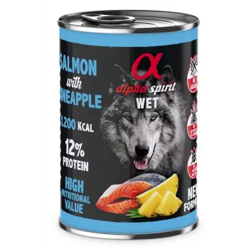 ALPHA SPIRIT WET Lašiša su ananasu - šlapias šunų maistas - 400g