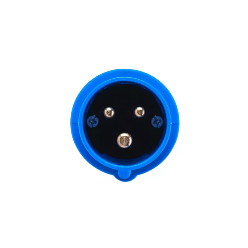 Adapter iš raudono 16A 400V CEE 5 polių movos lizdo į mėlyną 16A 230V CEE 3P
