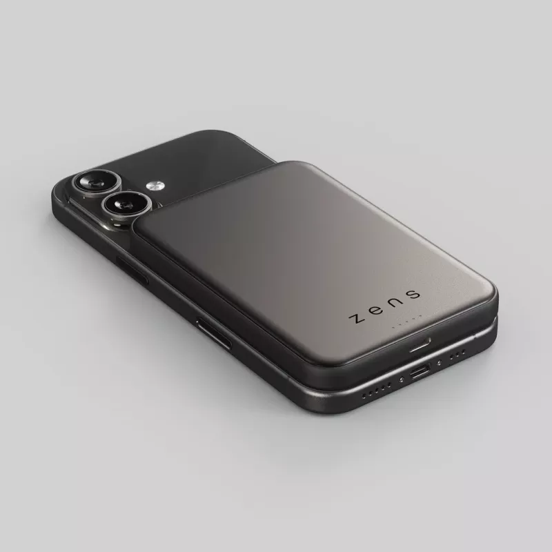ZENS Pro 2 pusiau kietojo kūno powerbank – Magnetinis 10000 mAh, suderinamas su MagSafe ir Qi2.2 25W (juoda)