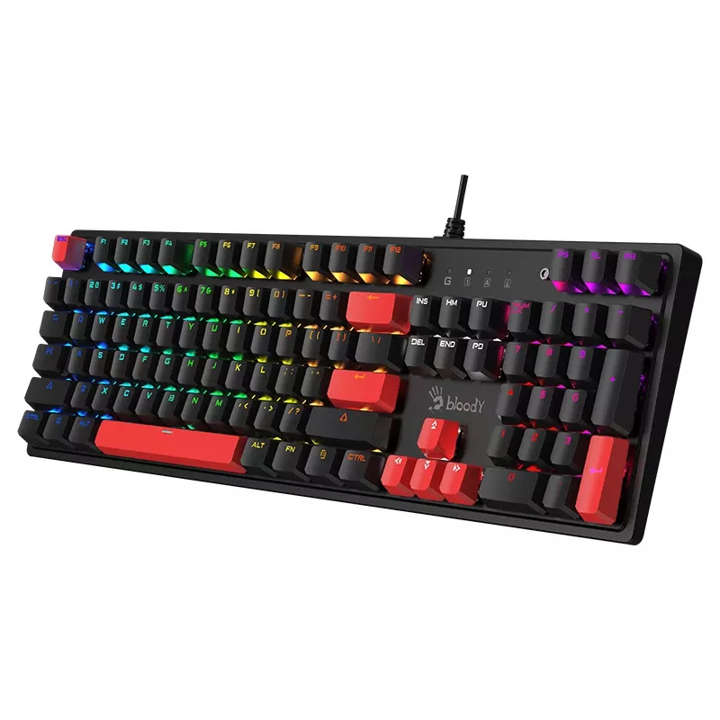 A4Tech Bloody S520N Fire Black (BLMS Red Plus Switch) – laidinis mechaninis žaidimų klaviatūra