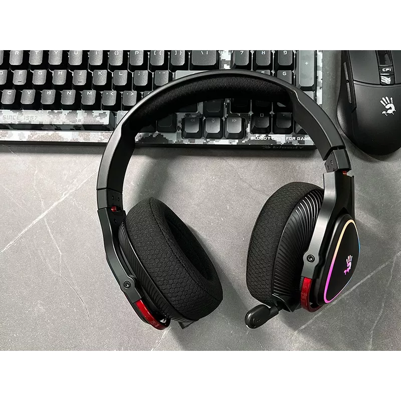 A4Tech Bloody MR710 RGB belaidis žaidimų ausinių rinkinys, juodos spalvos