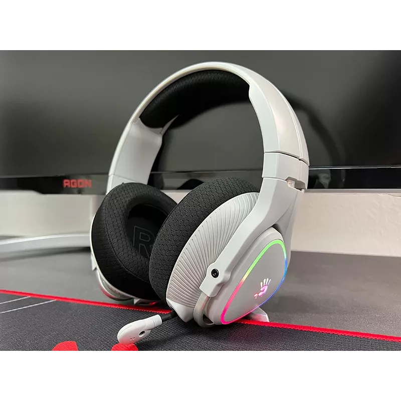 A4Tech Bloody MR710 RGB belaidžiai žaidimų ausinės, pilka