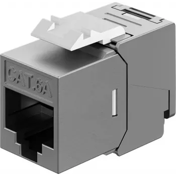 Goobay Keystone modulis RJ45 CAT 6A, STP, plonas ir trumpas, įžeminimo gnybtas (77942)