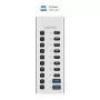 USB 3.2 Gen1 10 prievadų USB-A/C šakotuvas su atskirais jungikliais
