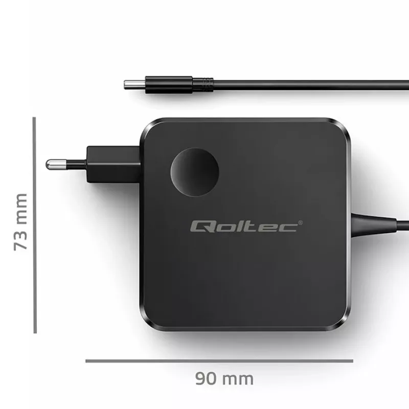 Qoltec GaN 65W USB-C PD PPS įkroviklis 5V 21V 3A 3.25A