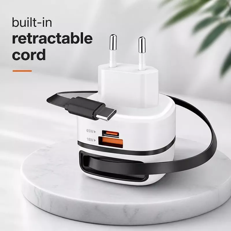 USB C įkroviklis 65W GaN PPS 5V 20V 3A 3.25A