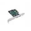 Tinklo plokštė PCI Express x1 → 2x USB-C 3.2 Gen 2x1 su LED ir žemo profilio laikikliu