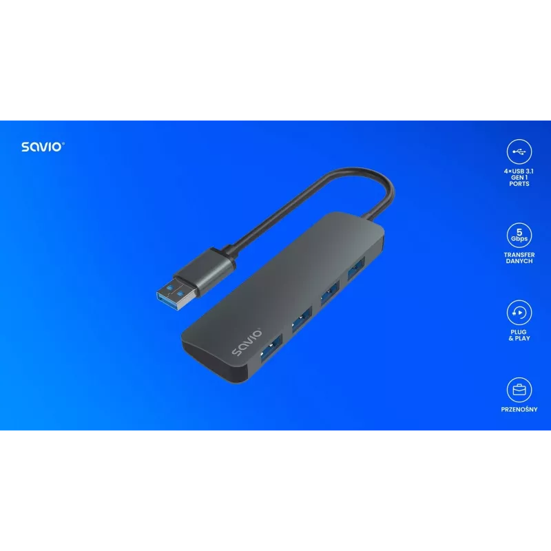 SAVIO AK053 USB 3.1 Gen.1 šakotuvas