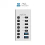USB 3.2 Gen1 7 prievadų USB-A/C šakotuvas su atskirais jungikliais