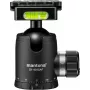 Walimex Mantona Fortress Kugelkopf 40 mm bis 15 kg, Stativkopf mit 360° Panorama-Funktion & 3 Wasserwaagen, inkl. Schnellwechselplatte und Friktionswe