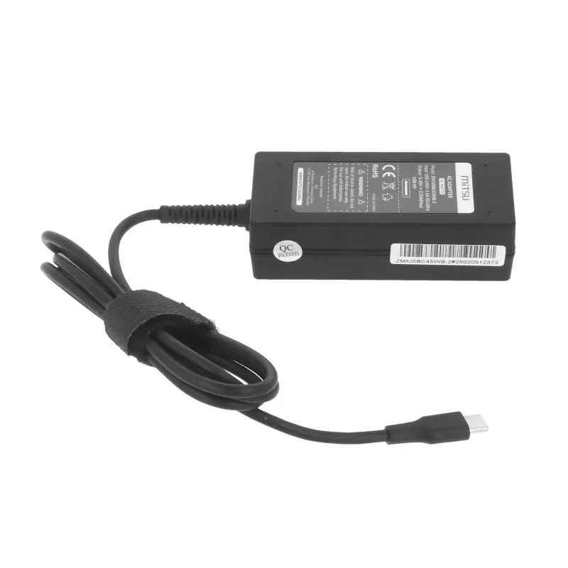 45W USB-C PD nešiojamojo kompiuterio įkroviklis, 5V-9V-12V-15V/3A, 20V/2.25A