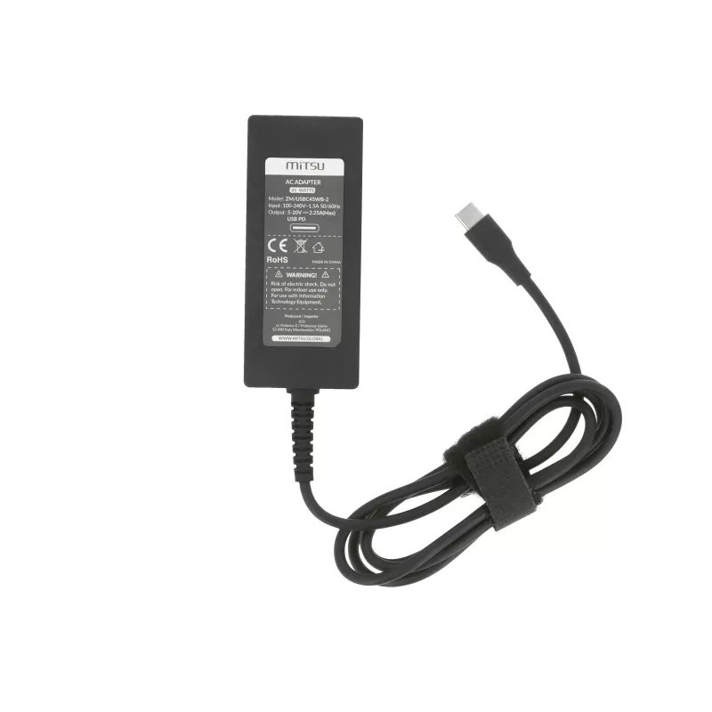 45W USB-C PD nešiojamojo kompiuterio įkroviklis, 5V-9V-12V-15V/3A, 20V/2.25A