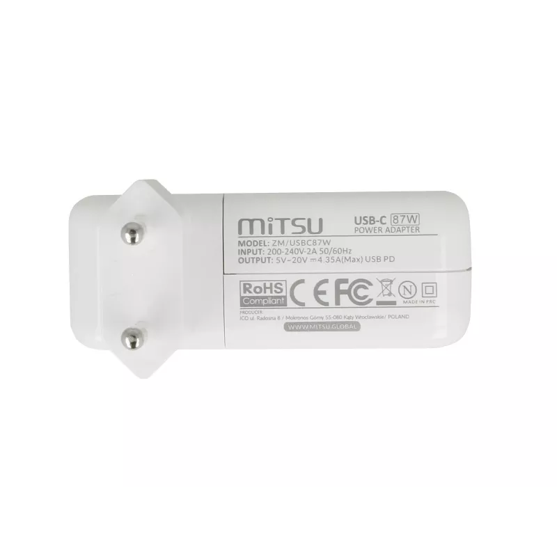 Nešiojamojo kompiuterio maitinimo adapteris 87W USB-C PD MITSU