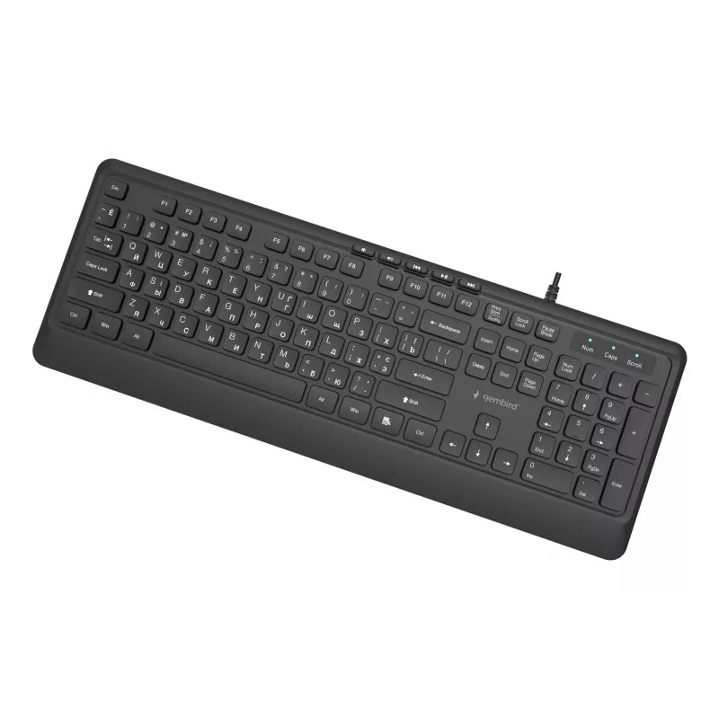 Gembird KB-MCH-05-CYRL daugiafunkcinė klaviatūra USB su kirilicos simboliais, juoda
