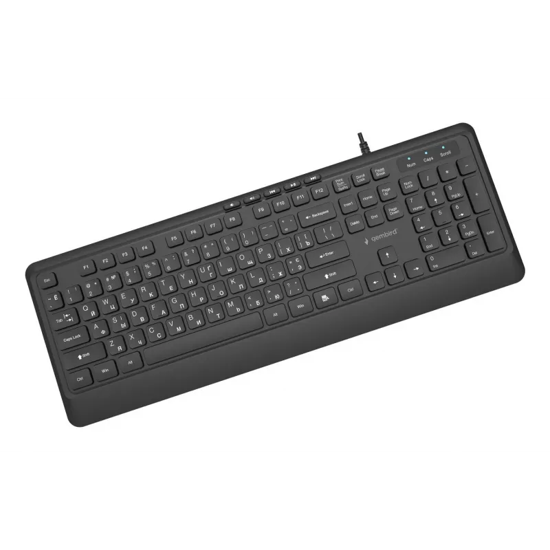 Gembird KB-MCH-05-CYRL daugiafunkcinė klaviatūra USB su kirilicos simboliais, juoda