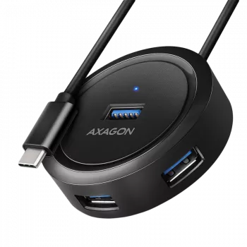 AXAGON HUE-P1C 4x USB 3.2 Gen 1 centrinis mazgas su 30 cm USB-A laidu