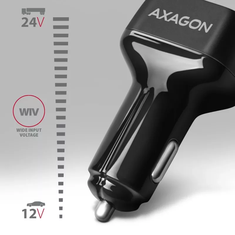 Automobilinis įkroviklis AXAGON PWC-PQ38 38W 2x USB-A+C