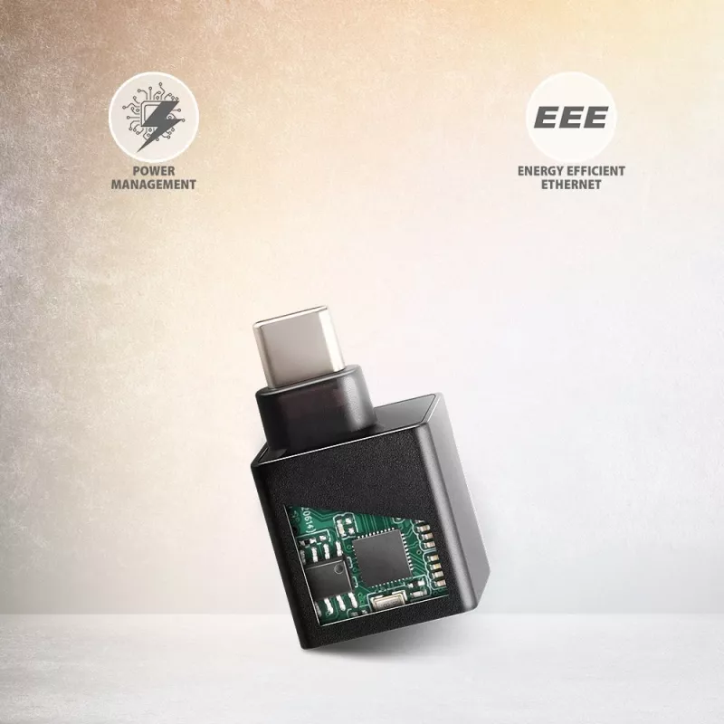 AXAGON ADE-MINIC USB-C 3.2 Gen 1 Gigabit Ethernet mini adapteris, juodas