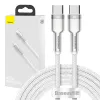 Laidas USB-C į USB-C Baseus Cafule, 100W, 2m (baltas)
