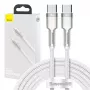 Laidas USB-C į USB-C Baseus Cafule, 100W, 2m (baltas)