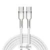 Laidas USB-C į USB-C Baseus Cafule, 100W, 2m (baltas)