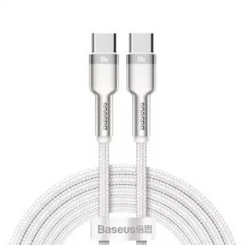 Laidas USB-C į USB-C Baseus Cafule, 100W, 2m (baltas)
