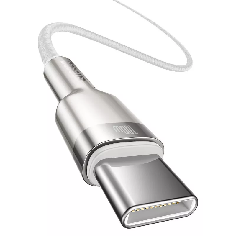 Laidas USB-C į USB-C Baseus Cafule, 100W, 2m (baltas)