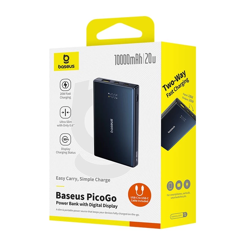 Baseus P10076801123-00 Li-polimerinė power bank 10000 mAh Juoda