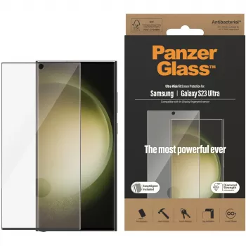 PanzerGlass Ultra-Wide Fit apsauginis stiklas Samsung S23 Ultra S918 su aplikatoriumi