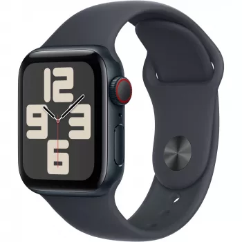 APPLE Watch SE GPS + Cellular 40 mm vidurnakčio aliuminio korpusas su vidurnakčio sportine juostele - S/M