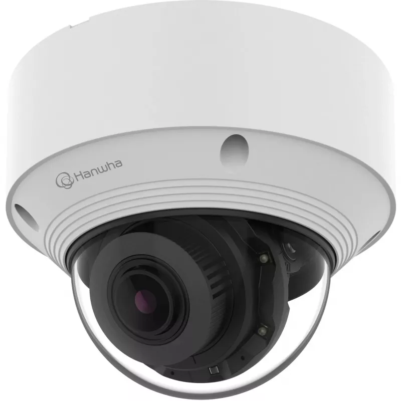 Hanwha Wisenet tinklinis kupolinis fotoaparatas 5 MP, 2592x1944, H.265, 3.2-10 mm, AI, IR, IK10, IP66