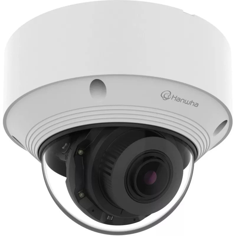 Hanwha Wisenet tinklinis kupolinis fotoaparatas 5 MP, 2592x1944, H.265, 3.2-10 mm, AI, IR, IK10, IP66
