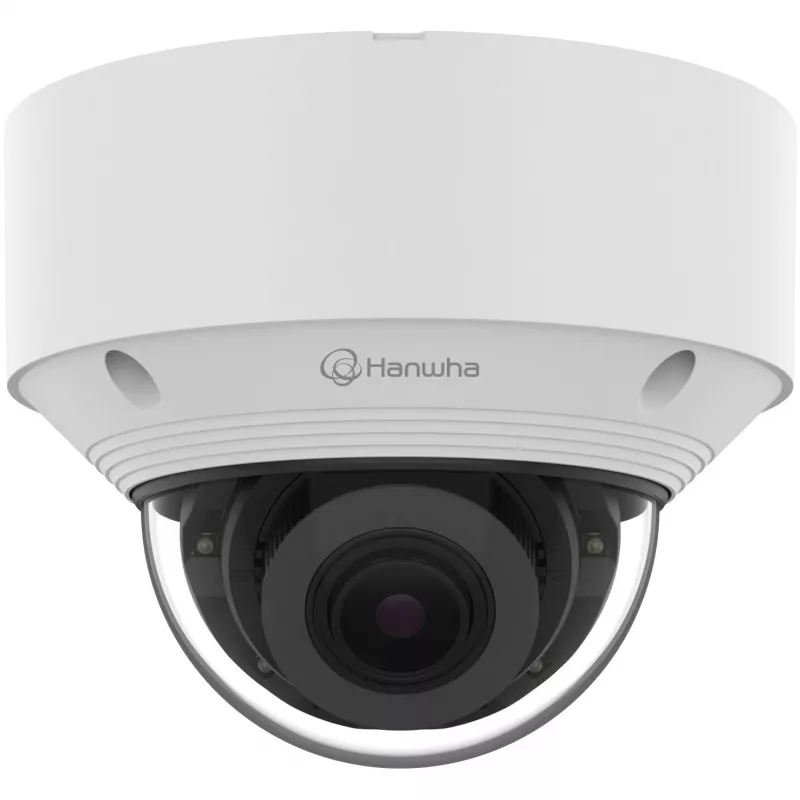 Hanwha Wisenet tinklinis kupolinis fotoaparatas 5 MP, 2592x1944, H.265, 3.2-10 mm, AI, IR, IK10, IP66