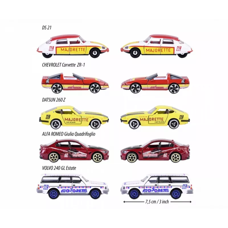 Automobilių rinkinys Majorette 60-mečio 5 vnt.