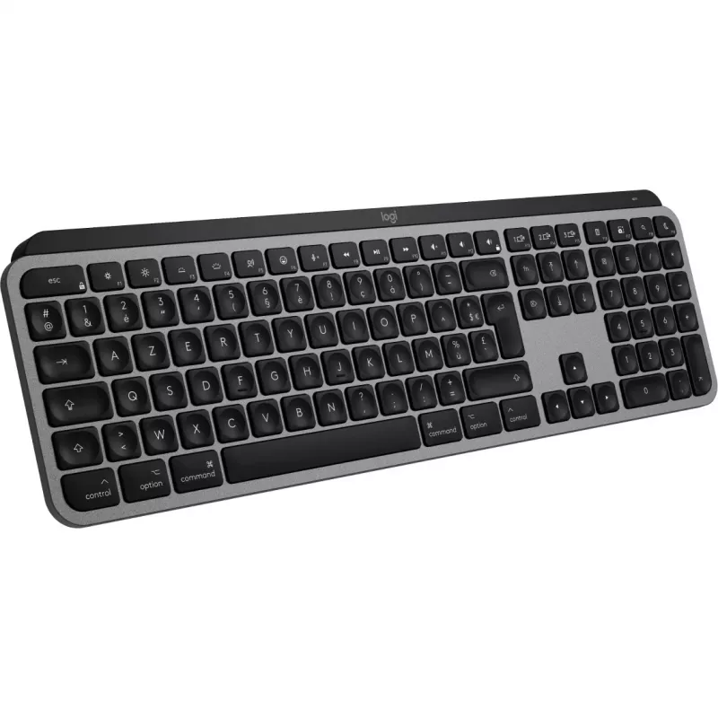 Logitech Master Series MX Keys S for Mac - Pilno dydžio klaviatūra - su foniniu apšvietimu - Belaidė - Bluetooth LE - AZERTY - Prancūziška - Erdvės pilka (920-011625)