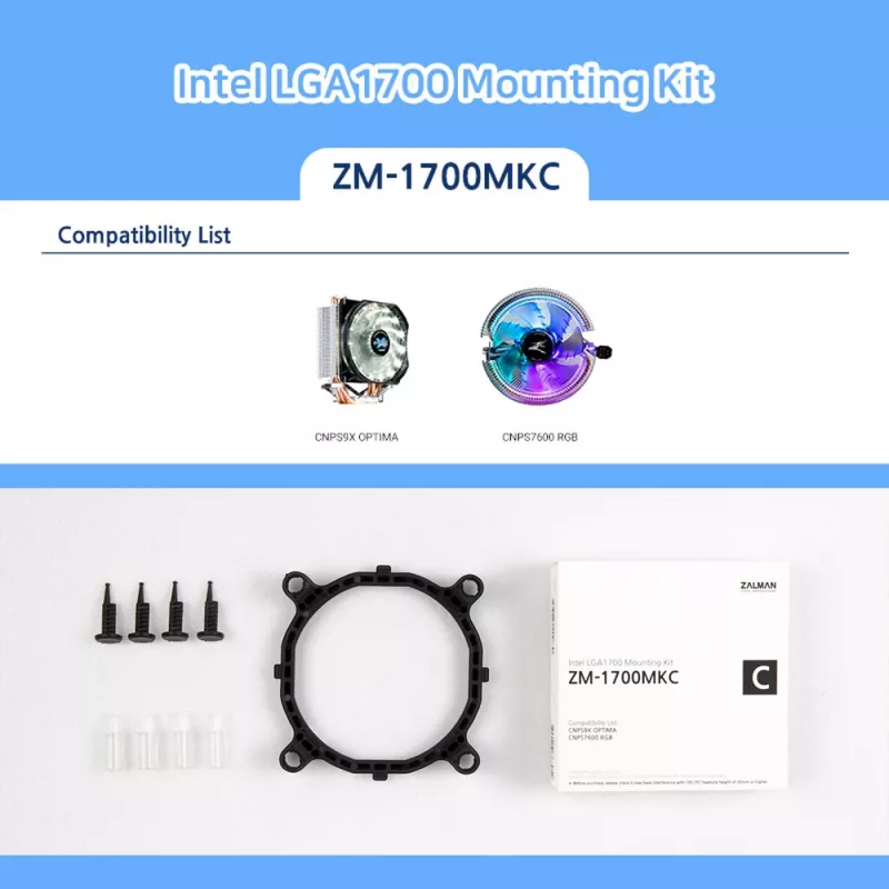 Zalman ZM-1700MKC – atnaujinimo rinkinys procesoriaus aušintuvui (LGA1200, LGA1700)