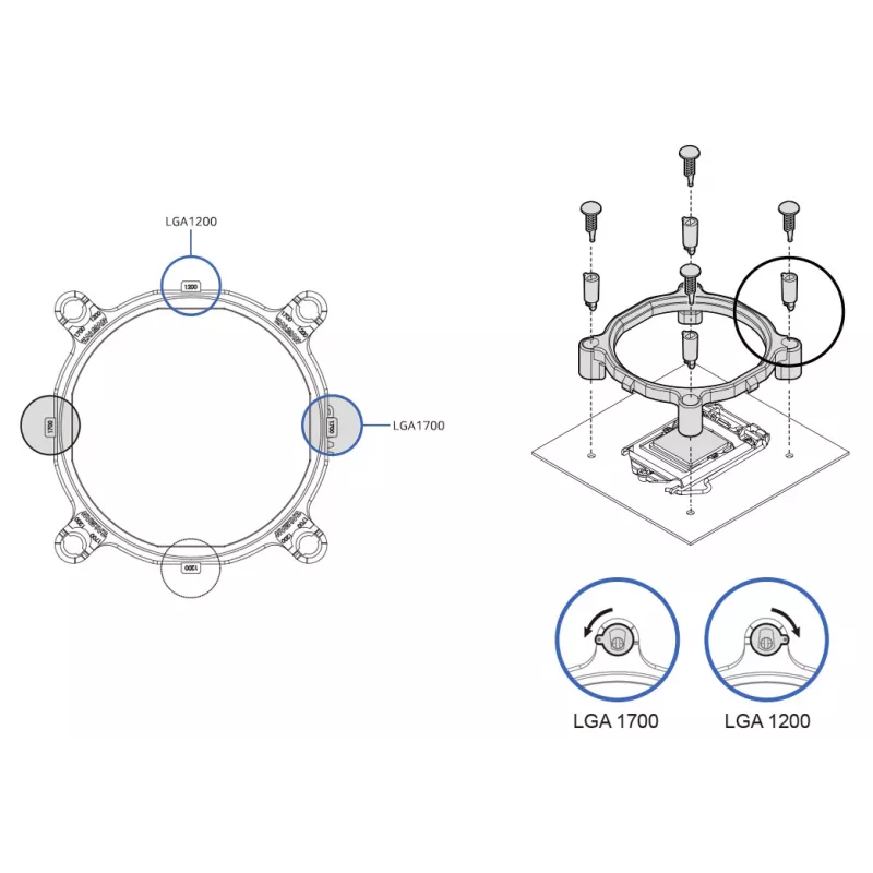Zalman ZM-1700MKC – atnaujinimo rinkinys procesoriaus aušintuvui (LGA1200, LGA1700)