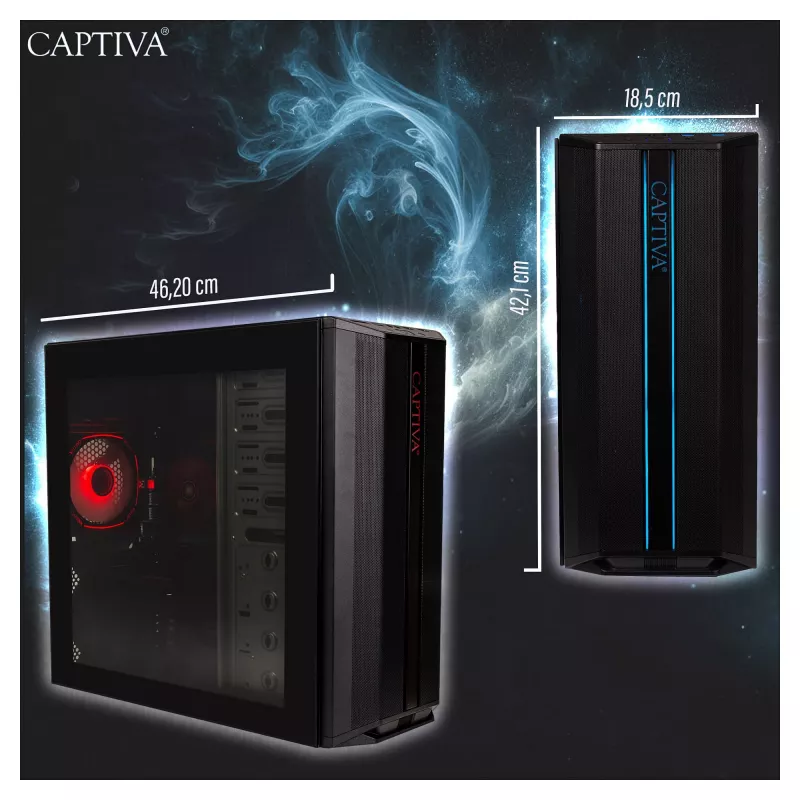 Stalinis kompiuteris Captiva Advanced Gaming R98-206 AMD Ryzen 7 5700X, 32GB RAM, 1TB M.2 SSD, GeForce RTX 5060, Wi-Fi 6, Windows 11