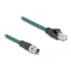 DeLOCK 60077 Laido adapteris M12 RJ-45 juodas - turkio spalvos (60077)