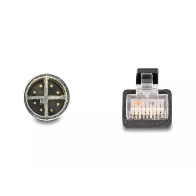 DeLOCK 60077 Laido adapteris M12 RJ-45 juodas - turkio spalvos (60077)