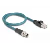 DeLOCK 60077 Laido adapteris M12 RJ-45 juodas - turkio spalvos (60077)