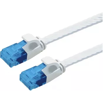 VALUE Patch Cable Cat.6A (Class EA) UTP, itin plokščias, Baltas, 0,5 m (21.99.2060)