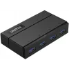 UNITEK Y-HB03001 sąsajų stotelė USB 3.2 Gen 1 (3.1 Gen 1) Type-B 5000 Mbit/s Juoda