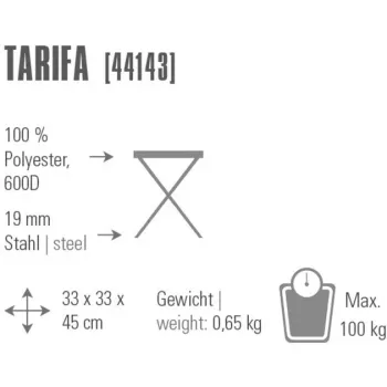 Kempingo kėdė Tarifa 44143 (Tamsiai pilka/Mėlyna, trikojis taburetė)