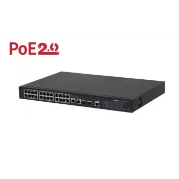 DAHUA PFS4226-24ET-360-V3 tinklo jungiklis (switch) | 24 prievadai PoE+ | 360 W | stalelinis/ant grindų