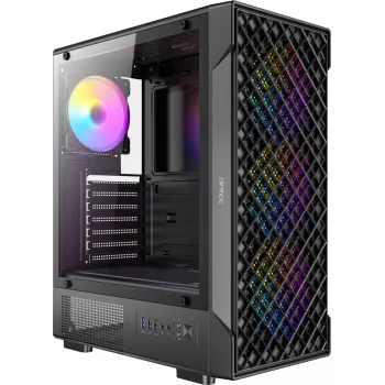 ANTEC VX-320 ARGB ATX, Micro-ATX, ITX Mid Tower Gaming PC korpusas, juodas (0-761345-10234-6)