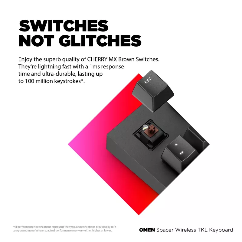 Belaidė mechaninė klaviatūra HP OMEN Spacer TKL, juoda