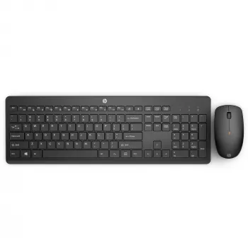 HP 230 belaidis pelės ir klaviatūros rinkinys, pilno dydžio, belaidis, RF, membraninis, juodas, su pele