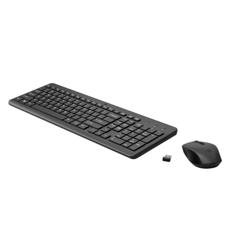 HP 330 Belaidžio ryšio pelės ir klaviatūros rinkinys, pilno dydžio, RF radijo dažnis, juoda, su pele